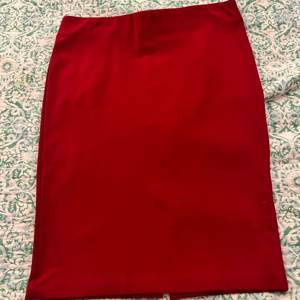 ECI Red Knee-Length Pencil Skirt for Cocktail Events